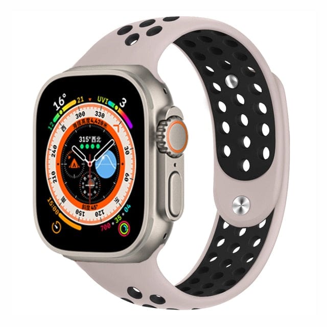 Breathable Sports Watch Band Beige Black / 38mm, 40mm & 41mm DP2211121S04