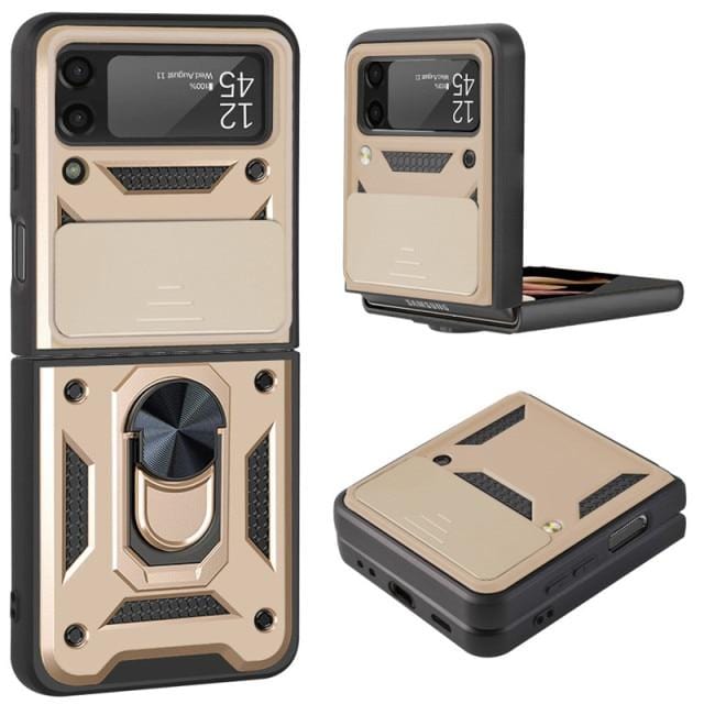 Magnetic Shockproof Case For Samsung Z FLIP Gold / Galaxy Flip 3 CM20211023-06-Z FLIP 3-Gold