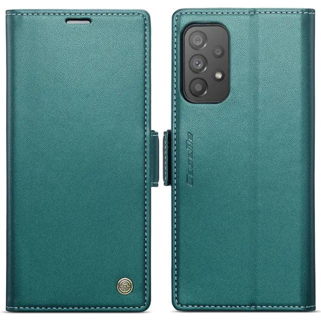 RFID Leather Card Holder Case For Samsung A Series Galaxy A12 5G / Green CM20231116-06-Samsung A12 5G-Green