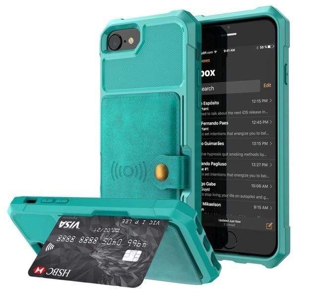 Magnetic Leather Phone Wallet Case iPhone 14 / Green CM20510920-05-iPhone 14-Green
