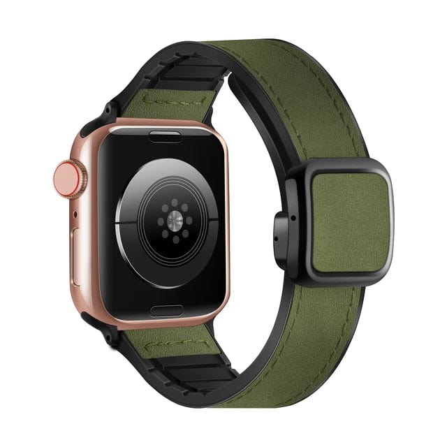 Leather Sport Watch Band Army Green / 38mm, 40mm & 41mm DP2312151S02