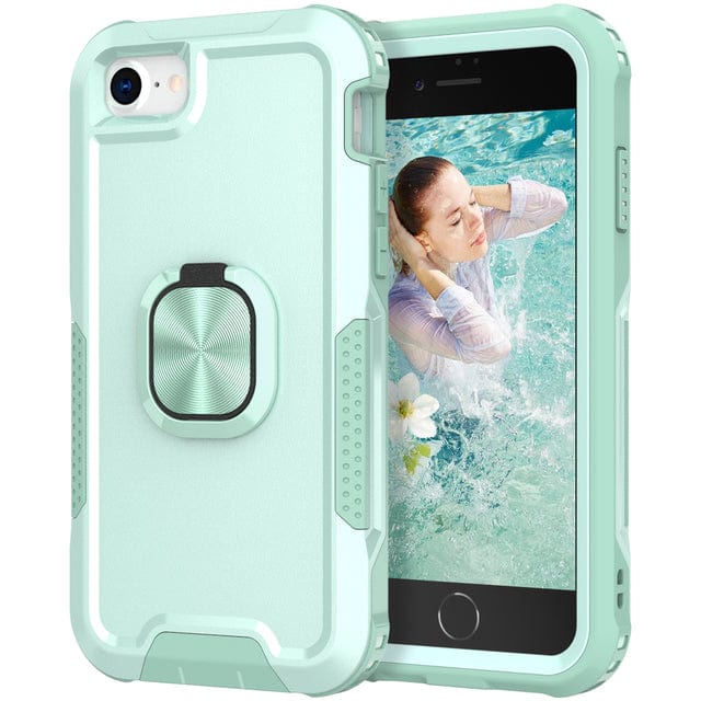 Heavy Duty Magnetic Phone Case With Ring Grip iPhone 6/7/8 / Green CM20220509-B-02-iPhone 6/7/8-Green