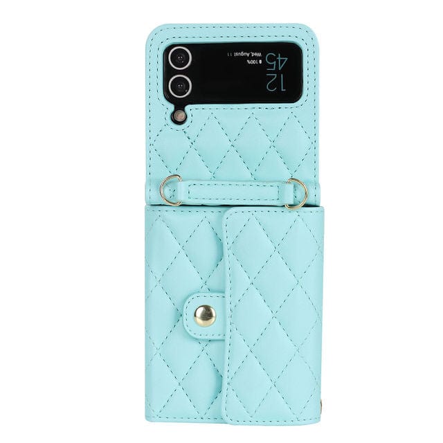 Crossbody Leather Wallet Case For Samsung Z Flip Samsung Z Flip 3 / Light Blue CM20230714-A-01-Samsung Z Flip 3-Light Blue