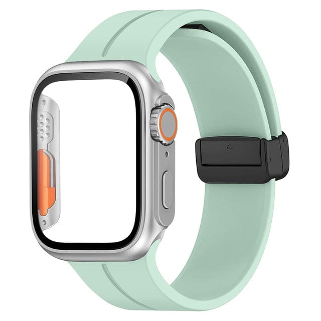 Magnetic Buckle Sports Watch Band With Case Light Green / 45mm DP2211041L12&DP2303133L03