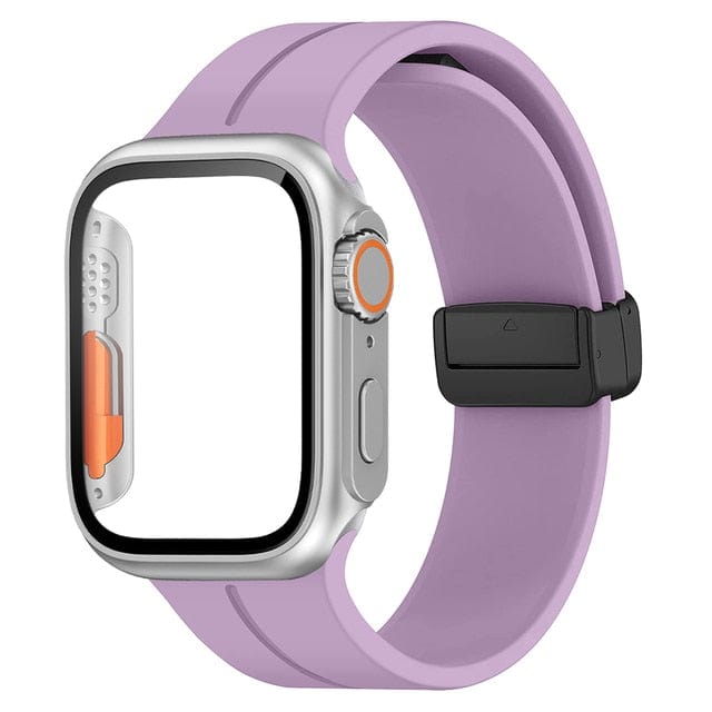 Magnetic Buckle Sports Watch Band With Case Light Purple / 45mm DP2211041L03&DP2303133L03