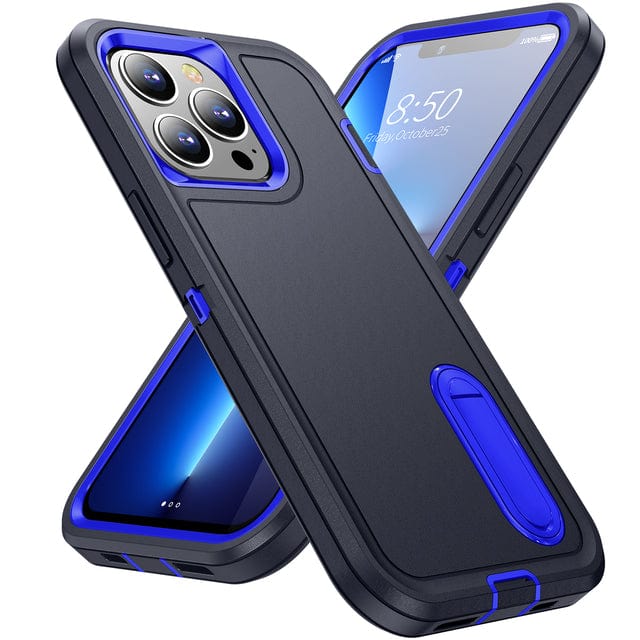 Shockproof Kickstand Phone Case iPhone 13 / Dark Blue & Blue CM20220509-A-01-iPhone 13-Dark Blue+Blue