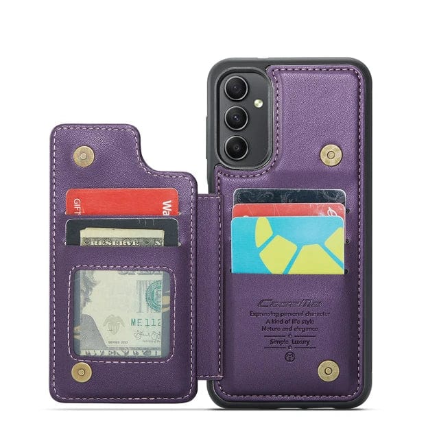 RFID Flip Leather Wallet Case For Samsung A Series Samsung A13 4G / Purple CM20231114-01-Samsung A13 4G-Purple