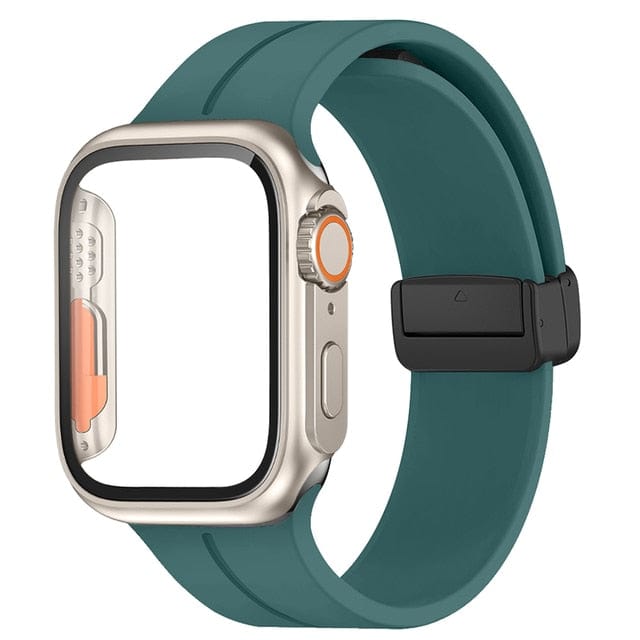 Magnetic Buckle Sports Watch Band With Case Pine Green / 45mm DP2211041L19&DP2303133L01