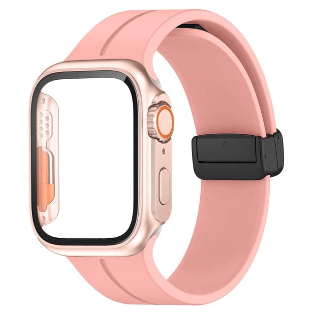 Magnetic Buckle Sports Watch Band With Case Pink / 45mm DP2211041L13&DP2303133L07