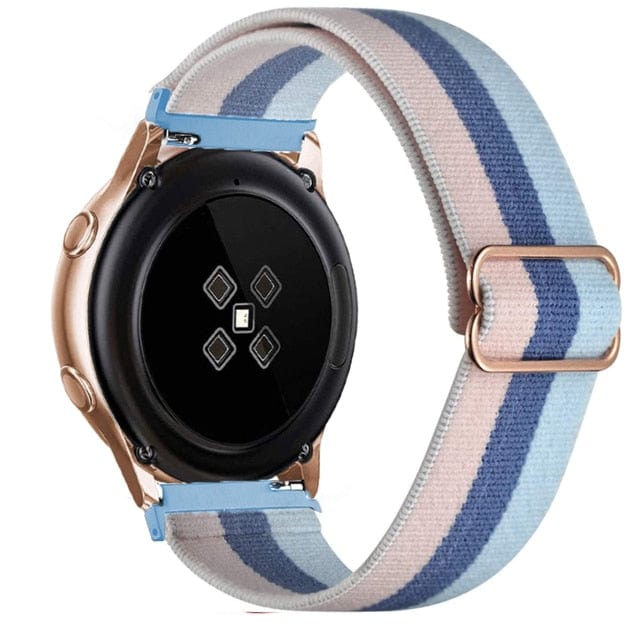 Adjustable Nylon Sports Watch Band For Samsung Pink Double Blue / 20mm DS2105242S27