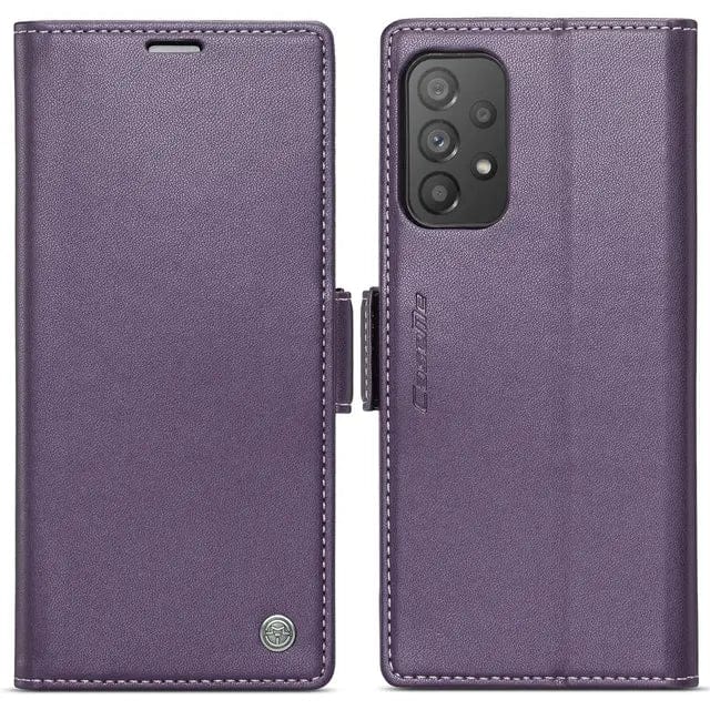RFID Leather Card Holder Case For Samsung A Series Galaxy A12 5G / Purple CM20231116-06-Samsung A12 5G-Purple