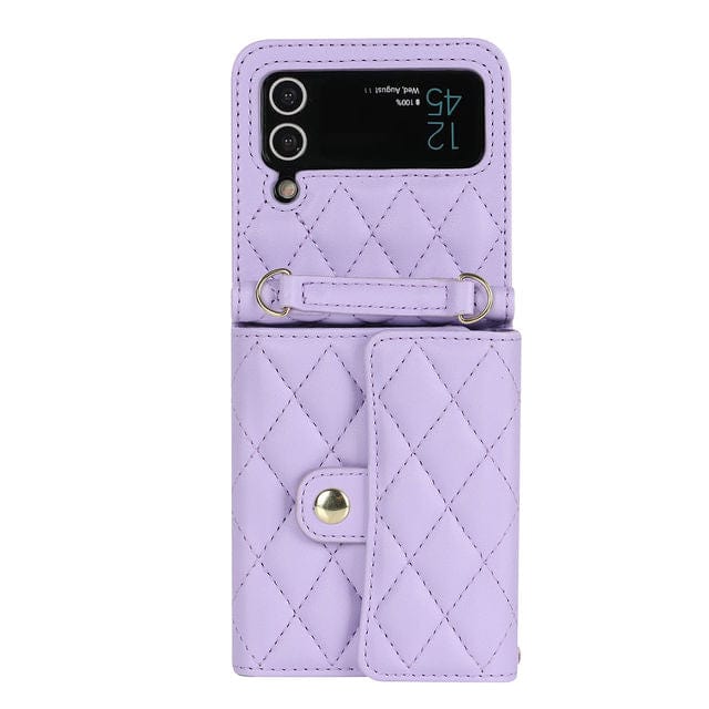 Crossbody Leather Wallet Case For Samsung Z Flip Samsung Z Flip 3 / Purple CM20230714-A-01-Samsung Z Flip 3-Purple