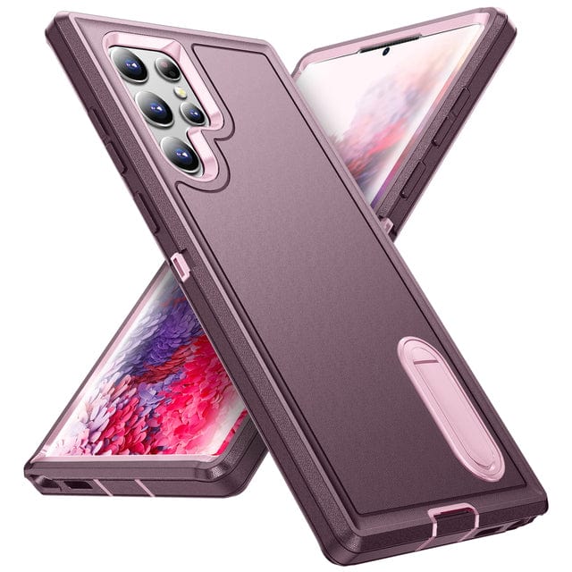 Shockproof Kickstand Case For Samsung Galaxy Galaxy S22 / Purple & Pink CM20220509-A-01-Samsung S22-Purple+Pink