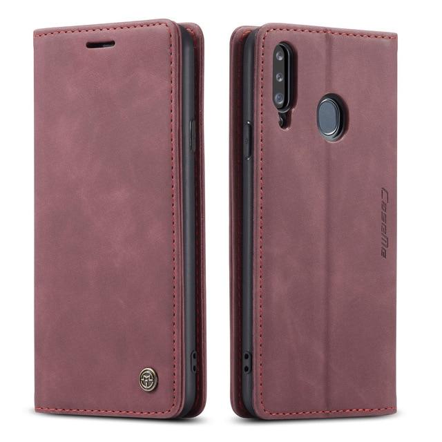 Slim Magnetic Leather Case For Samsung Galaxy Galaxy A13 / Red CM20230201-C-03-for Galaxy A13-Wine