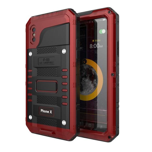 Waterproof Heavy Duty Phone Case iPhone XS / Red R4W1-180615068-025