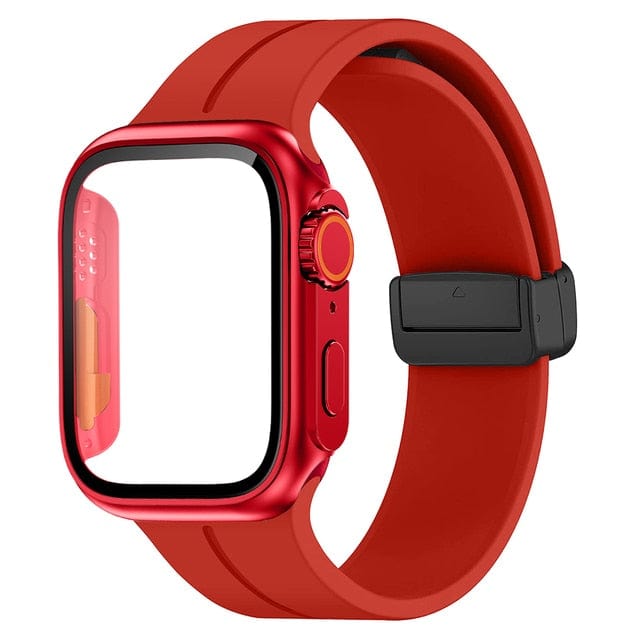 Magnetic Buckle Sports Watch Band With Case Red / 45mm DP2211041L14&DP2303133L08