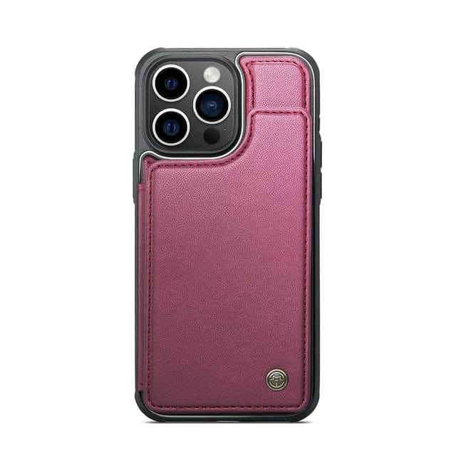RFID Flip Leather Wallet Phone Case iPhone 6/7/8 / Red CM20231115-01-iPhone 6 7 8-Red