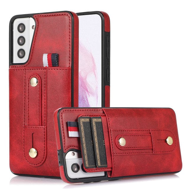 Leather Card Holder Case For Samsung Galaxy S Galaxy S10 / Red CM220811-05-Samsung S10-Red