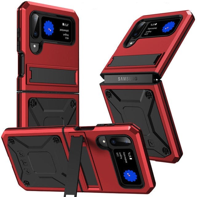 Heavy Duty Case with Kickstand For Samsung Z Flip Samsung Z Flip 3 / Red M220810-01-Z Flip 3-Red