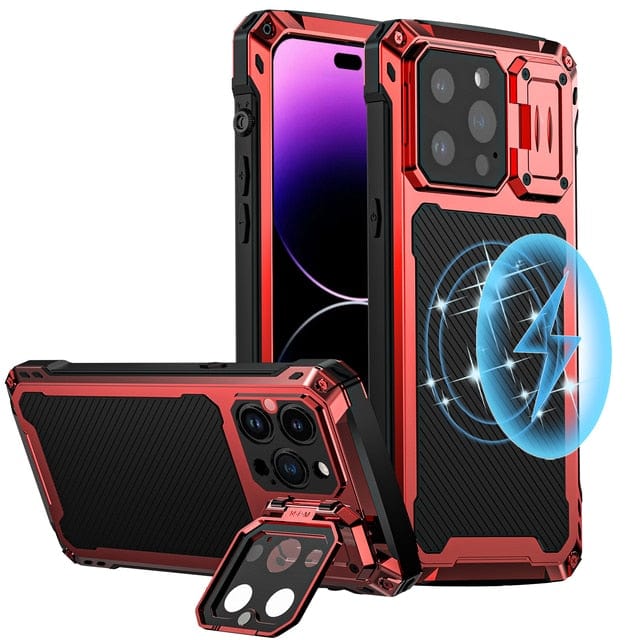 Heavy Duty Phone Case With Magnetic Charging iPhone 14 Pro / Red CM20230523-001-iPhone 14 Pro-Red