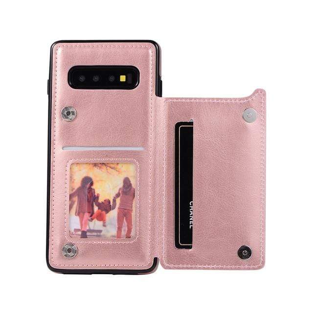 Leather Wallet Case For Samsung Galaxy S Galaxy S23 / Rose Gold CM20230301-010-for Galaxy S23-Rose Gold