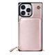 Leather Wallet Phone Case With Lanyard iPhone 13 Mini / Rose Gold CM20230714-B-02-iPhone 13 Mini-Rose Gold