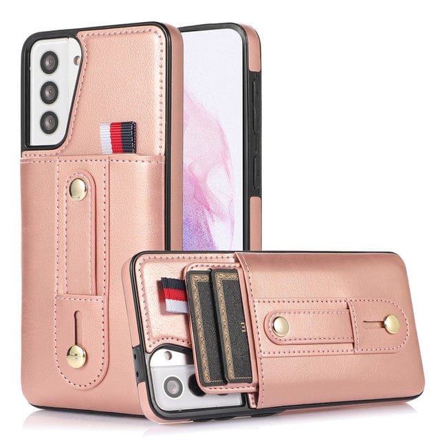 Leather Card Holder Case For Samsung Galaxy S Galaxy S10 / Rose Gold CM220811-05-Samsung S10-Rose Gold