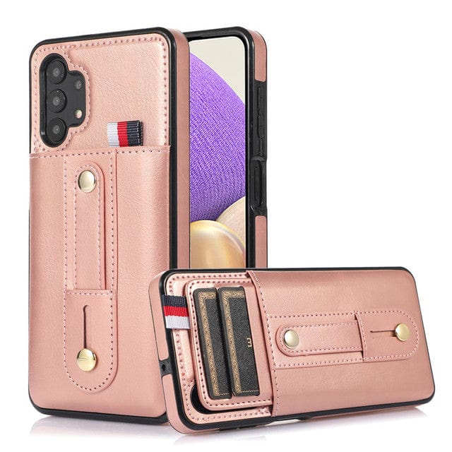 Leather Card Holder Case For Samsung Galaxy A Samsung A73 5G / Rose Gold CM220811-05-Sasmung A73 5G-Rose Gold