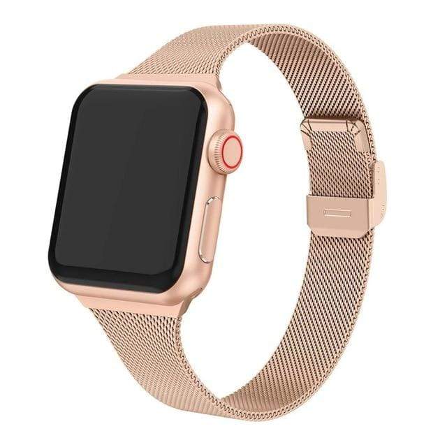 Slim Milanese Stainless Steel Watch Band Rose Gold / 38mm / 40mm / 41mm DP191026S04