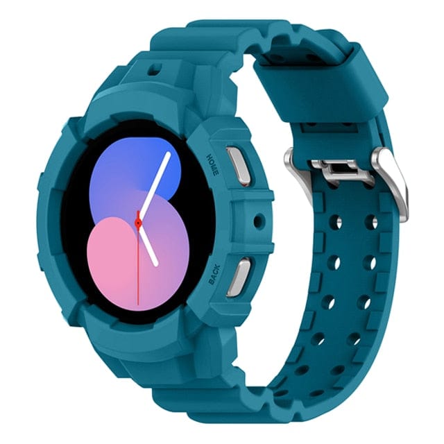Sports Watch Band With Case For Samsung Star Blue / Galaxy Watch 4 & 5 (40mm) DX2304101A04
