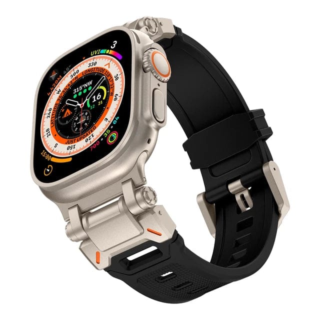 Rugged Mens Watch Band Titanium + Black / 49mm (Ultra) DP2312271BL01