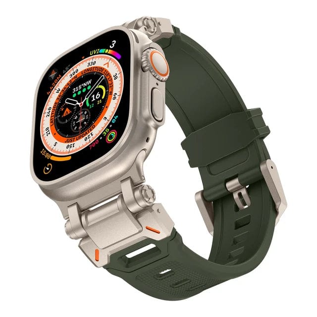 Rugged Mens Watch Band Titanium + Army Green / 49mm (Ultra) DP2312271BL05