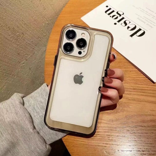 Clear Shockproof Phone Case For iPhone 7/8 / Transparent Black CM20220215-A-01-iPhone 7/8-Transparent Black