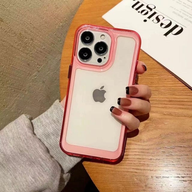 Clear Shockproof Phone Case For iPhone 7/8 / Transparent Pink CM20220215-A-01-iPhone 7/8-Transparent Pink