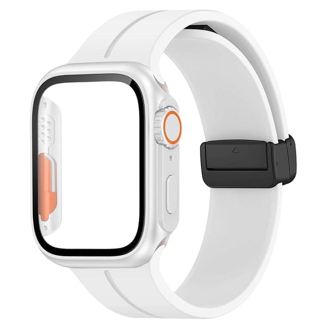 Magnetic Buckle Sports Watch Band With Case White / 45mm DP2211041L06&DP2303133L05