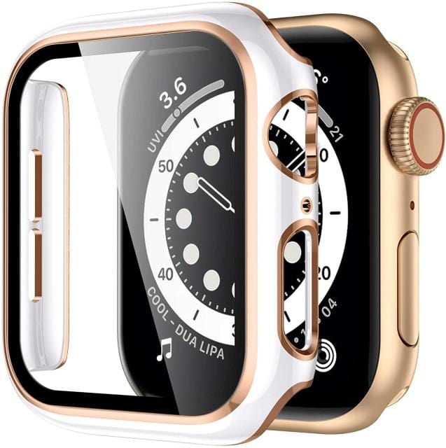 2 Tone Tempered Glass Protective Watch Case White & Rose Gold / 38mm DP021050AS02