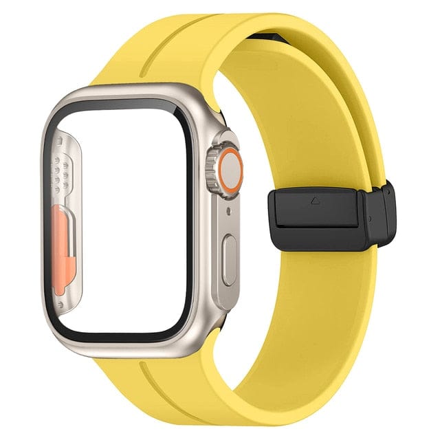 Magnetic Buckle Sports Watch Band With Case Yellow / 45mm DP2211041L04&DP2303133L01