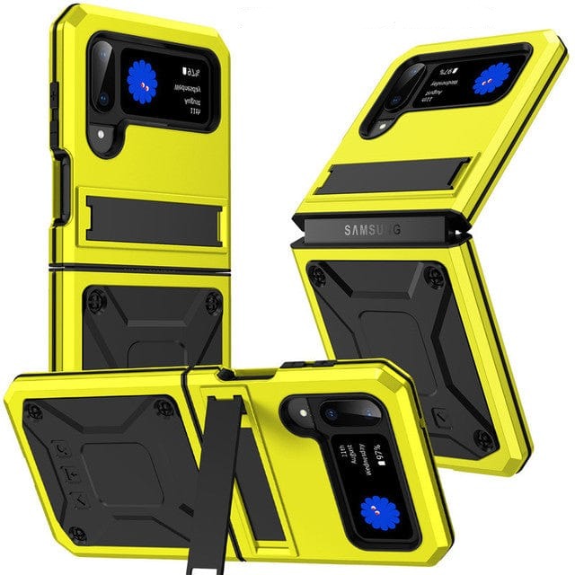 Heavy Duty Case with Kickstand For Samsung Z Flip Samsung Z Flip 3 / Yellow M220810-01-Z Flip 3-Yellow