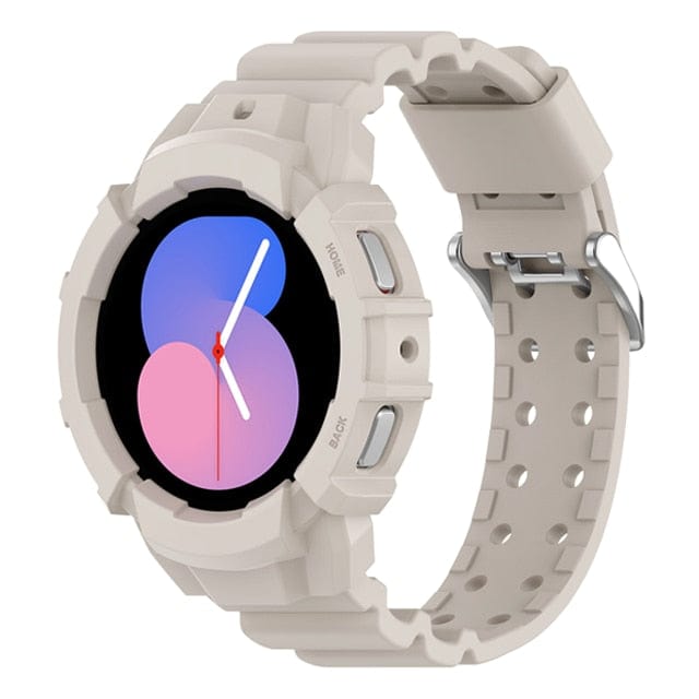 Sports Watch Band With Case For Samsung Dirty White / Galaxy Watch 4 & 5 (40mm) DX2304101A06