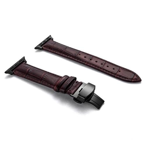 Soft Leather Watch Band Dark Brown / 38mm, 40mm & 41mm / Black DP181107CS01