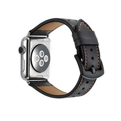 2 Tone Leather Watch Band Black / 38mm, 40mm & 41mm DX17081104