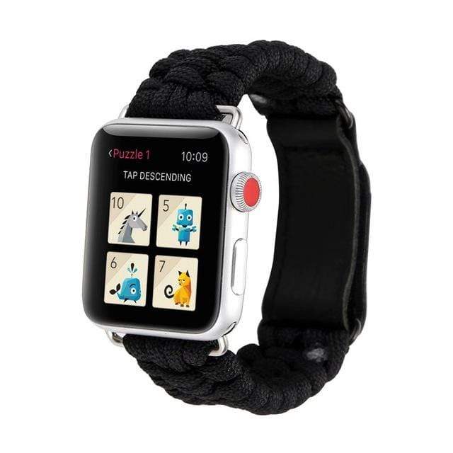 Survival Paracord Watch Band Black / 42mm, 44mm, 45mm & 49mm DP191212L10