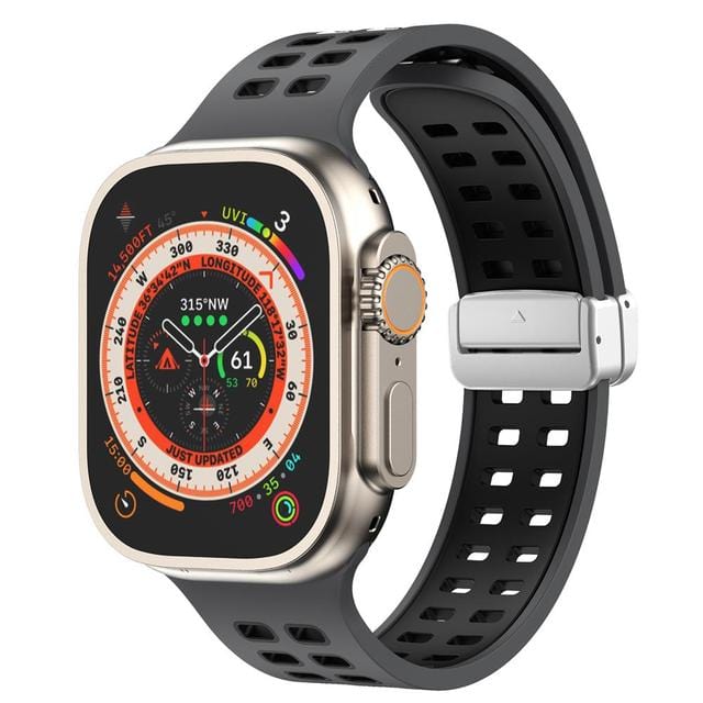 Breathable Magnetic Sports Watch Band Black Black/ Silver / 38mm, 40mm & 41mm DP2303155S01