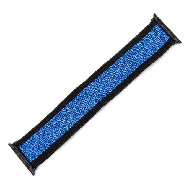 Elasticated Nylon Watch Band Black Blue / 38mm / 40mm / 41mm DP191033S50