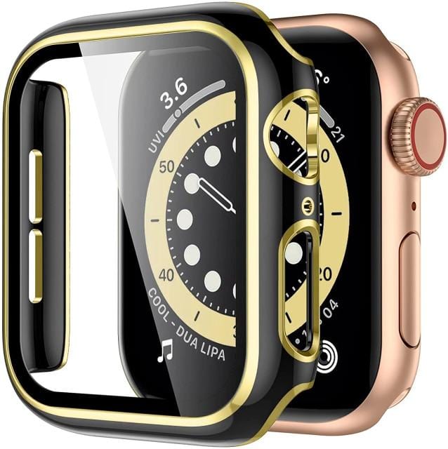 2 Tone Tempered Glass Protective Watch Case Black & Gold / 38mm DP021050AS05