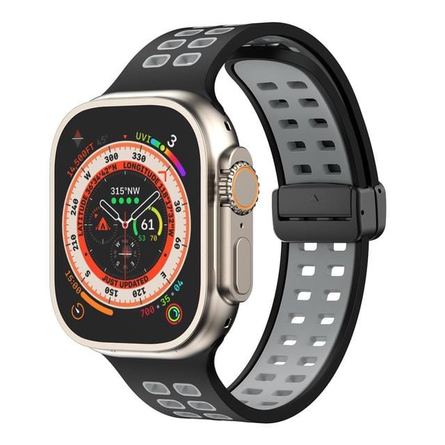 Breathable Magnetic Sports Watch Band Black Gray/ Black / 38mm, 40mm & 41mm DP2303154S05