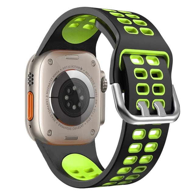 2 Tone Sports Watch Band Black Green / 38mm, 40mm & 41mm DP2210251S05
