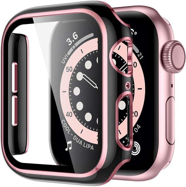 2 Tone Tempered Glass Protective Watch Case Black & Pink / 38mm DP021050AS07