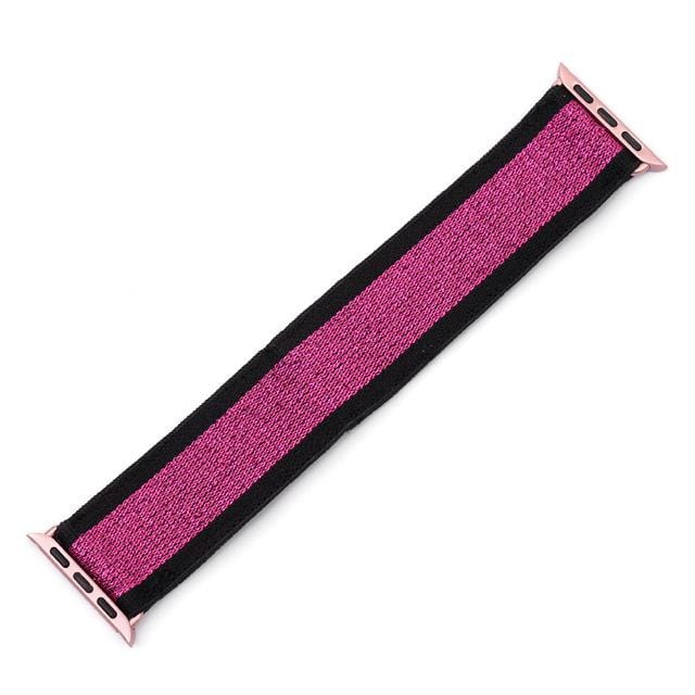 Elasticated Nylon Watch Band Black Purple / 38mm / 40mm / 41mm DP191033S54