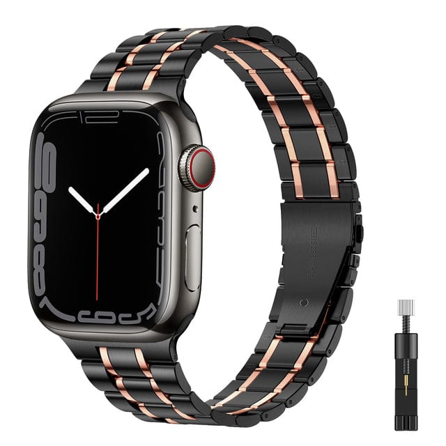 Stainless Steel Watch Band + FREE Band Adjuster Tool Black Rose / 38mm / 40mm / 41mm DP2206171S10&DX0921100